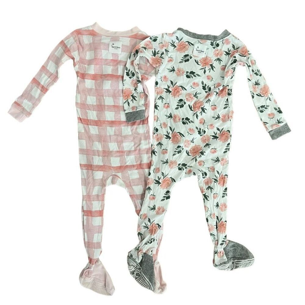 Burt's Bees Baby Girls Baby Zip Footed Sleeper Pajamas Size 18 M Autumn Blooms
